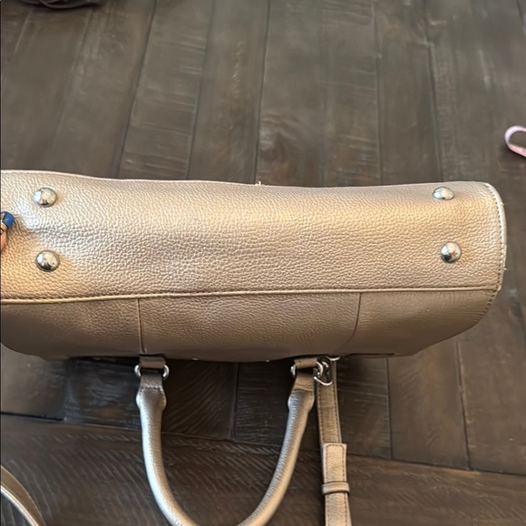 Tignanello Tan Satchel with Structured Design and Buckle Details - Picture 6 of 12